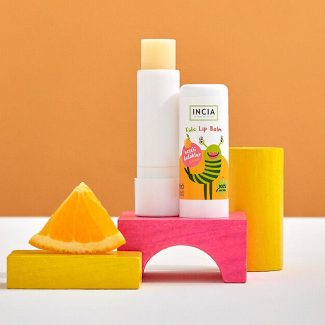 Incia Kids Lip Balm Orange - Portakallı Doğal Dudak Besleyici 6g - 2