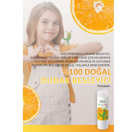 Incia Kids Lip Balm Orange - Portakallı Doğal Dudak Besleyici 6g - 4