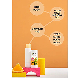 Incia Kids Lip Balm Orange - Portakallı Doğal Dudak Besleyici 6gr - 3
