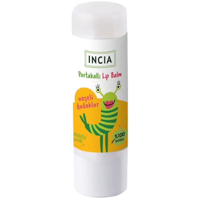 Incia Kids Lip Balm Orange - Portakallı Doğal Dudak Besleyici 6gr - 1
