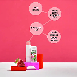 Incia Kids Lip Balm Strawberry - Çilekli Doğal Dudak Besleyici 6gr - 3