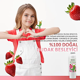 Incia Kids Lip Balm Strawberry - Çilekli Doğal Dudak Besleyici 6gr - 4