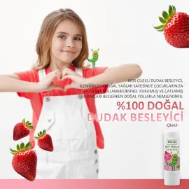 Incia Kids Lip Balm Strawberry - Çilekli Doğal Dudak Besleyici 6gr - 4