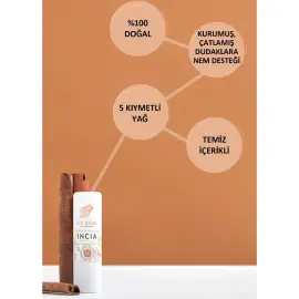 Incia Lip Balm Cinnamon - Tarçınlı Besleyici Dudak Kremi 6g - 4
