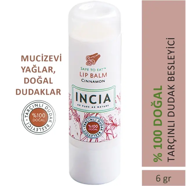 Incia Lip Balm Cinnamon - Tarçınlı Besleyici Dudak Kremi 6gr - 5