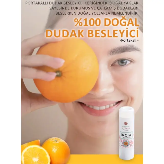 Incia Lip Balm Orange - Portakallı Besleyici Dudak Kremi 6g - 4
