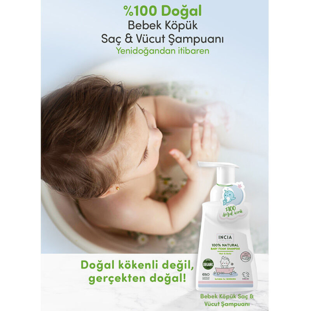 Incia Natural Baby Foam Shampoo - Bebek Köpük Şampuan 200ml - 4