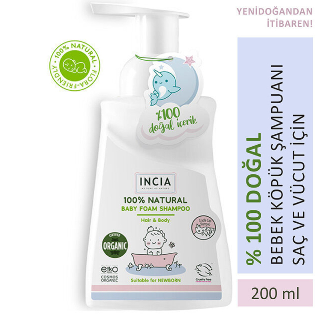 Incia Natural Baby Foam Shampoo - Bebek Köpük Şampuan 200ml - 5