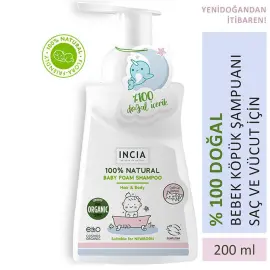 Incia Natural Baby Foam Shampoo - Bebek Köpük Şampuan 200ml - 5