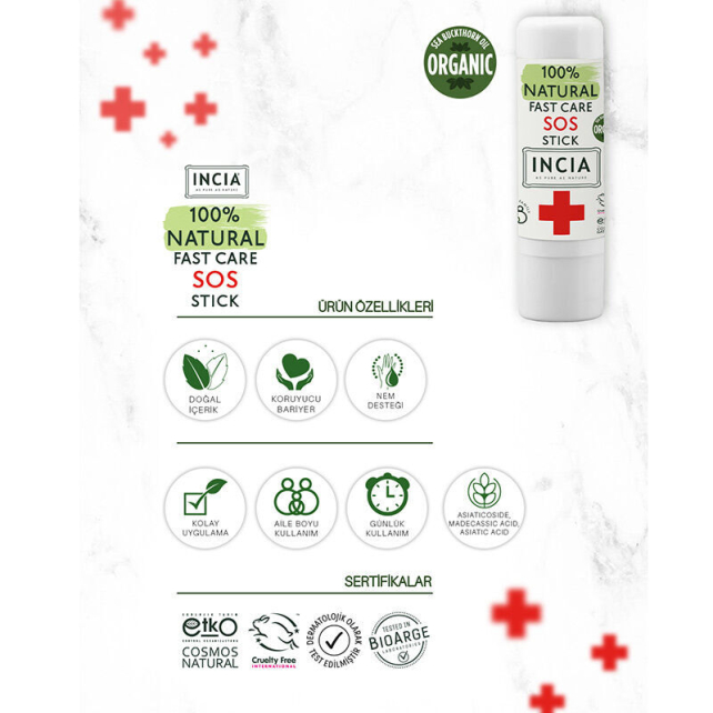 Incia Natural Fast Care Sos - Anlık Yatıştırıcı Etkili Stick 6g - 4