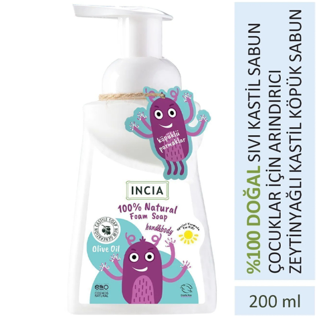 Incia Natural Foam Soap - Çocuklar İçin Doğal Köpük Sabun 200ml - 5