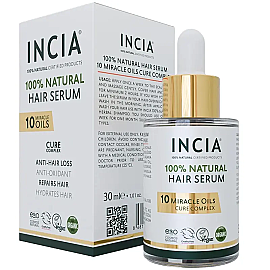 Incia Natural Hair Serum 10 Miracle Oils - Mucizevi Yağ Saç Bakım Serumu 30ml - Incia