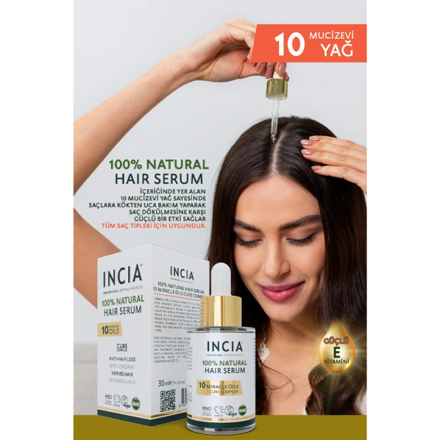Incia Natural Hair Serum 10 Miracle Oils - Mucizevi Yağ Saç Bakım Serumu 30ml - 6