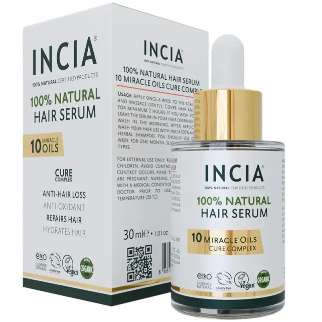 Incia Natural Hair Serum 10 Miracle Oils - Mucizevi Yağ Saç Bakım Serumu 30ml - 1