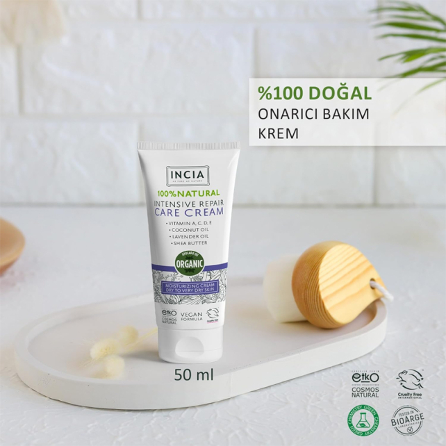 Incia Natural Intensive Repair Care Cream - Yoğun Nemlendirici Bakım Kremi 50ml - 2