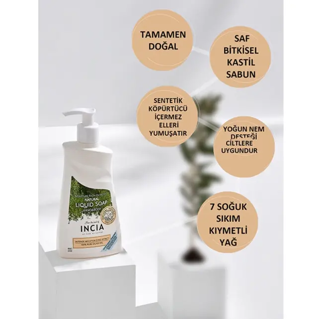 Incia Natural Liquid Soap Riche - Yoğun Nemlendiricili Zeytinyağlı Sıvı Sabun 250ml - 2