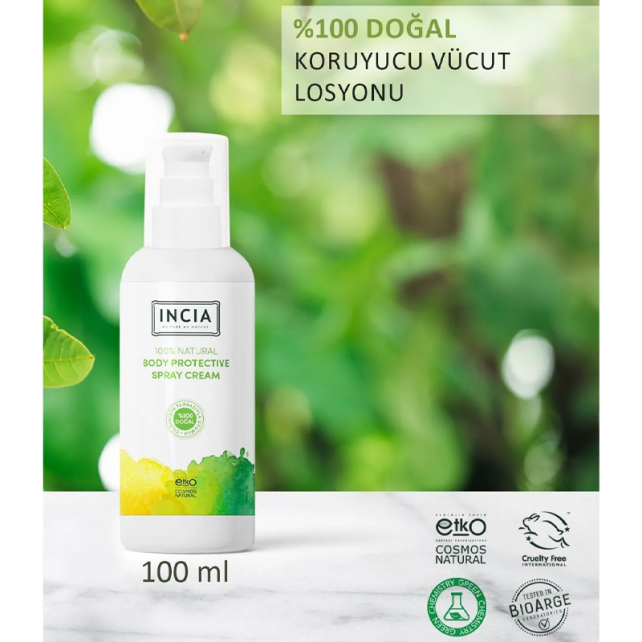 Incia Natural Protective Body Lotion - Doğal Koruyucu Vücut Losyonu 100ml - 2