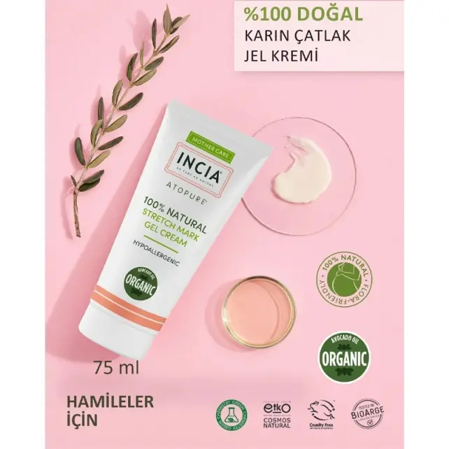 Incia Stretch Mark Gel Cream - Çatlak Karşıtı Doğal Jel Krem 75ml - 2