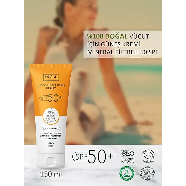 Incia Sunscreen Body Cream SPF 50+ Vücut Güneş Kremi 150ml - 2