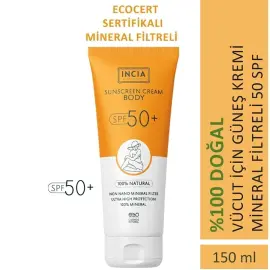 Incia Sunscreen Body Cream SPF 50+ Vücut Güneş Kremi 150ml - 4
