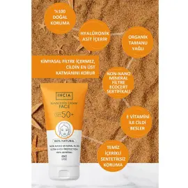 Incia Sunscreen Face Cream SPF 50+ Doğal Güneş Kremi 50ml - 3