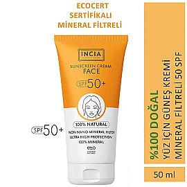 Incia Sunscreen Face Cream SPF 50+ Doğal Güneş Kremi 50ml - 5
