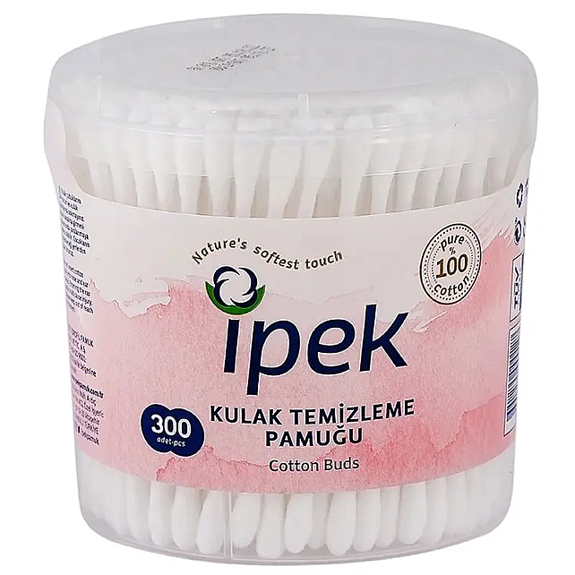 İpek Kulak Temizleme Çubuğu 300 Adet Yuvarlak Kutu - 1