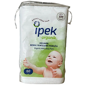 İpek Organik Hidrofil Maxi Bebek Pedi 60 Adet - İpek Pamuk