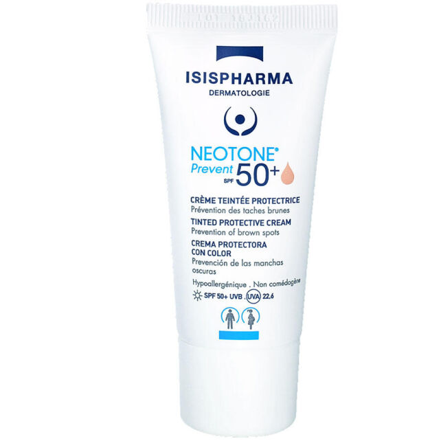 Isis Pharma Neotone Prevent SPF 50+ Tinted Cream - Renkli Güneş Kremi Orta 30ml - 1
