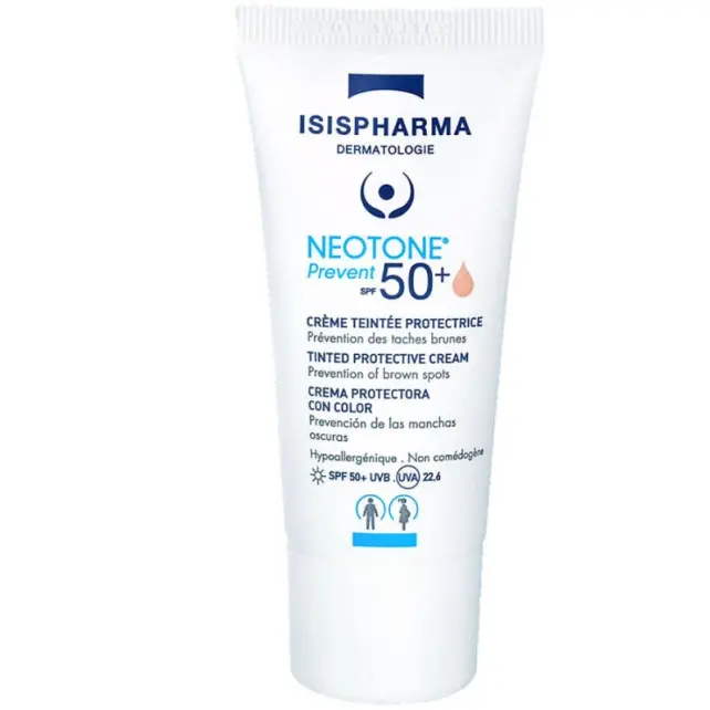 Isis Pharma Neotone Prevent SPF 50+ Tinted Cream - Renkli Güneş Kremi Orta 30ml - 1