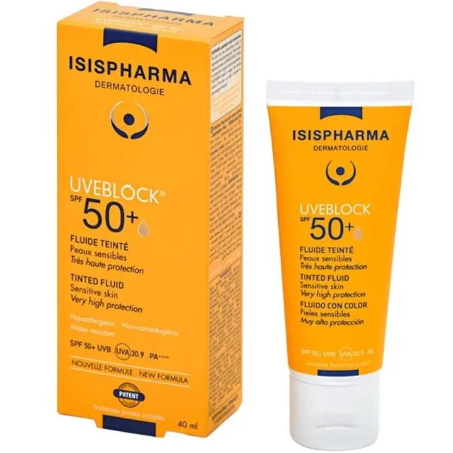 Isis Pharma Uveblock Tinted Fluid SPF 50+ Renkli Güneş Koruyucu Claire 40ml - 2