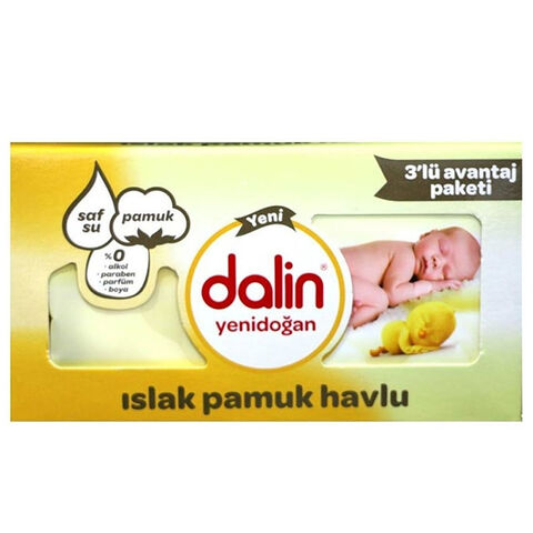 Dalin Islak Pamuk Havlu 3X40 Adet Dalin Islak Pamuk Havlu 3X40 Adet