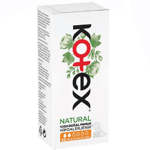 Kotex Natural Hipoalerjenik Günlük Ped - İnce 32 adet - 1