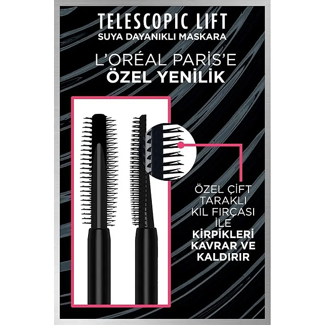 Loreal Paris Telescopic Lift Waterproof Maskara - Siyah - 3