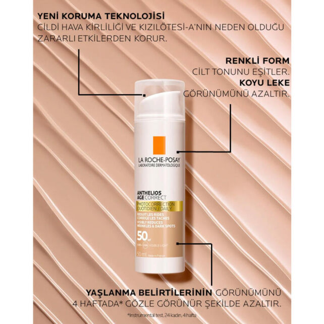 La Roche Posay Anthelios Age Correct SPF 50 - Yaşlanma Karşıtı Renkli Güneş Kremi 50ml - 4