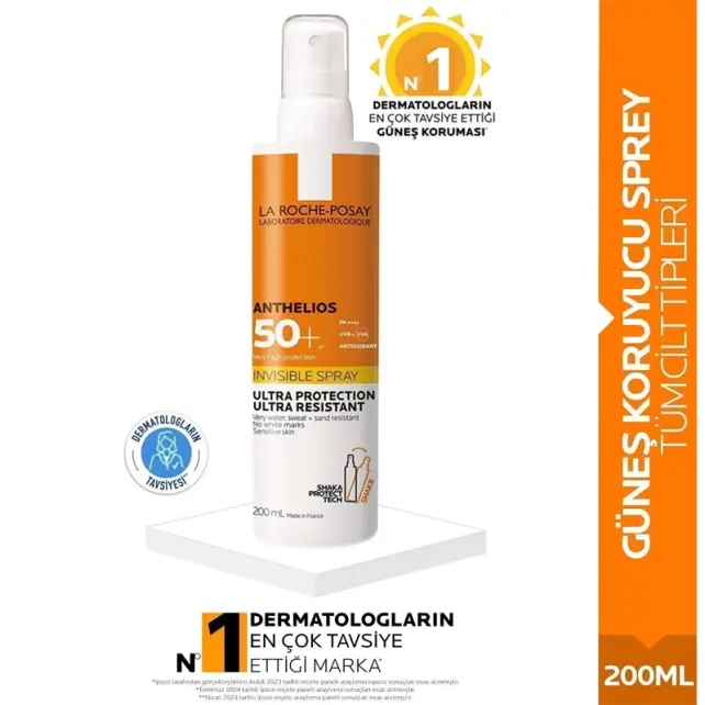 La Roche Posay Anthelios Invisible SPF 50+ Güneş Koruyucu Sprey 200ml - 4