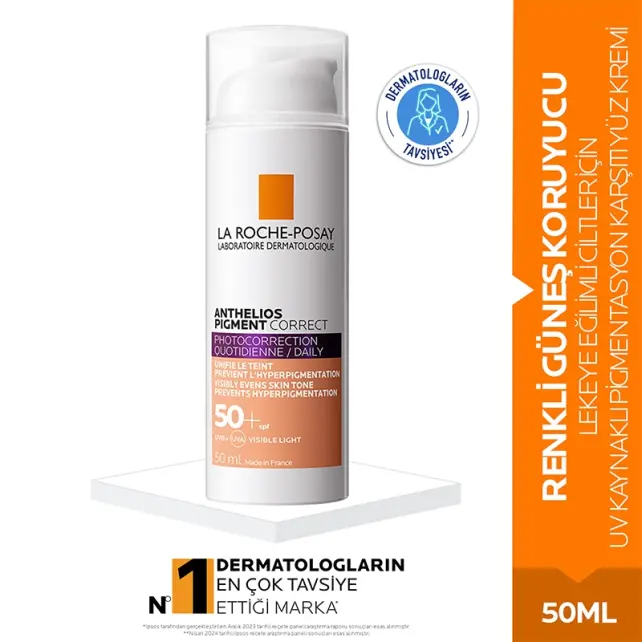 La Roche Posay Anthelios Pigment Correct SPF 50+ Renkli Güneş Kremi Medium 50ml - 2