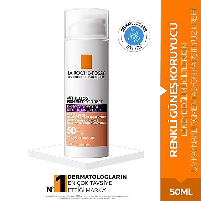 La Roche Posay Anthelios Pigment Correct SPF 50+ Renkli Güneş Kremi Medium 50ml - 2