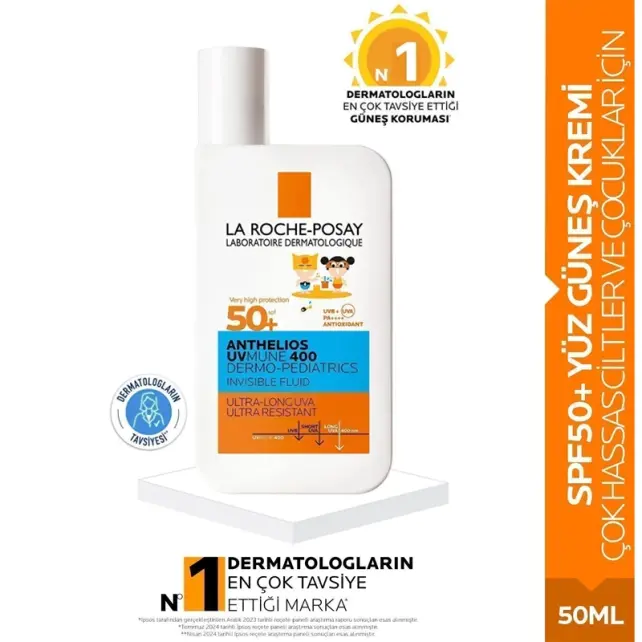 La Roche Posay Anthelios Uvmune 400 Dermo Pediatric Invisible Fluid SPF 50+ Çocuk Güneş Koruyucu 50ml - 2