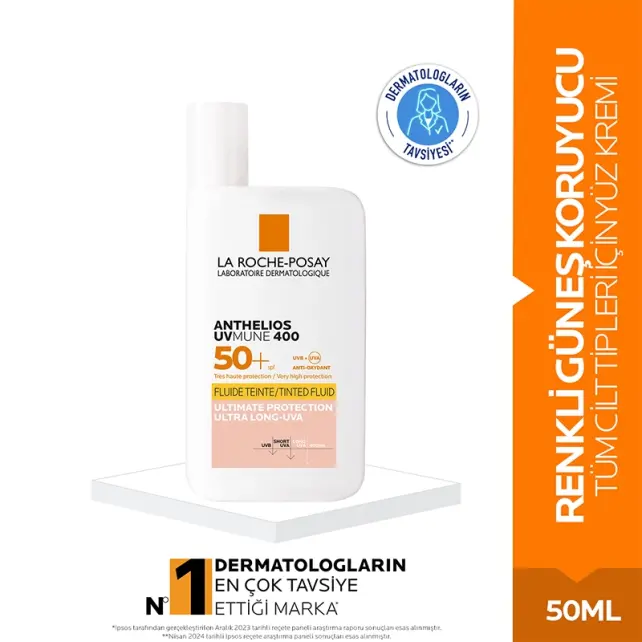 La Roche Posay Anthelios UVmune SPF 50+ Fluide - Renkli Güneş Kremi 50ml - 6