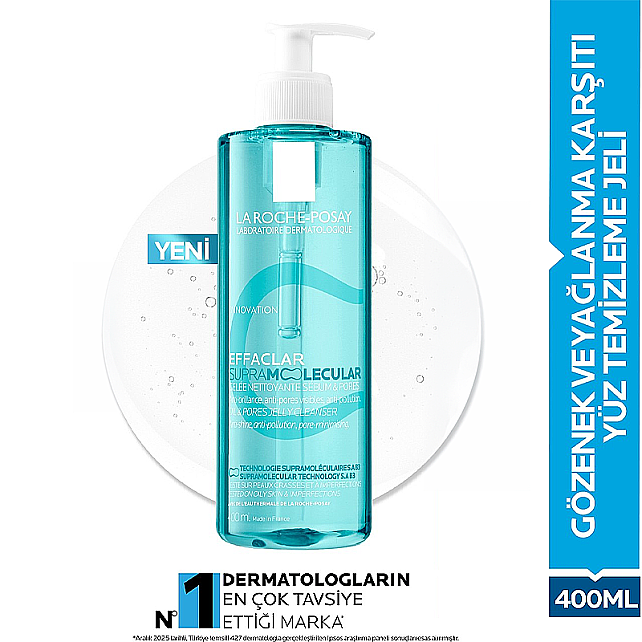 La Roche Posay Effaclar Supramolecular Cleanser - Gözenek ve Yağlanma Karşıtı Yüz Temizleme Jeli 400ml - 9