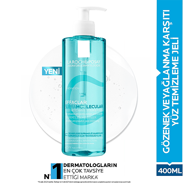 La Roche Posay Effaclar Supramolecular Cleanser - Gözenek ve Yağlanma Karşıtı Yüz Temizleme Jeli 400ml - 9
