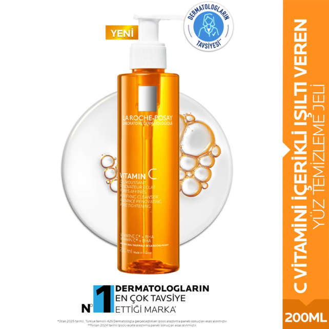 La Roche Posay Pure Vitamin C Purifying Cleanser - Işıltı Veren Yüz Temizleme Jeli 200ml - 2