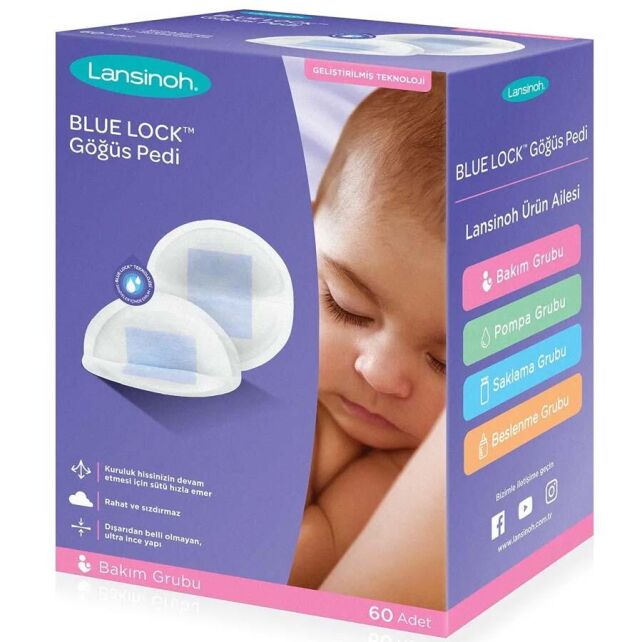 Lansinoh Blue Lock Göğüs Pedi 60 Adet Lansinoh Blue Lock Göğüs Pedi 60 Adet
