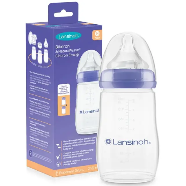 Lansinoh Natural Wave Biberon 240ml - 1