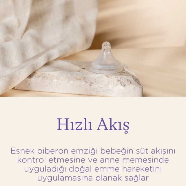 Lansinoh Natural Wave Biberon Emziği - Hızlı Akış 2 Adet - 2