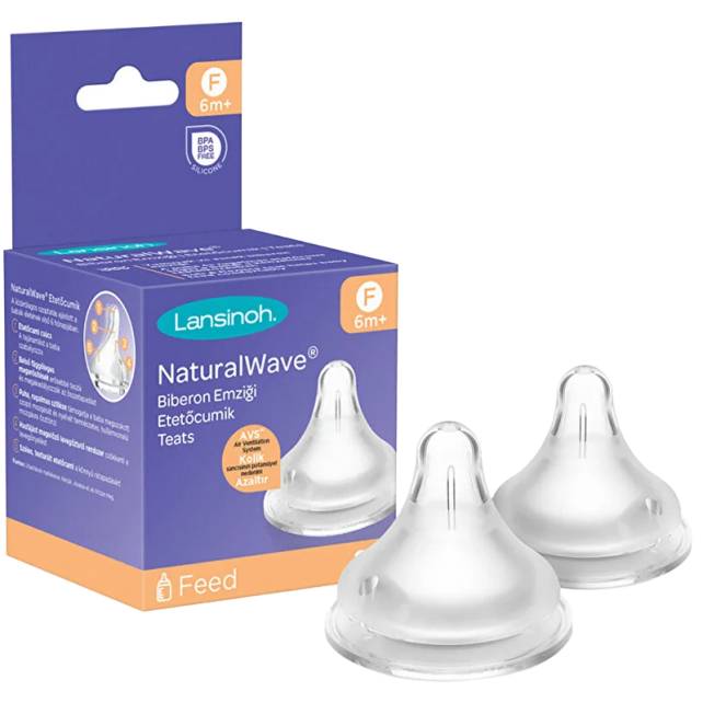 Lansinoh Natural Wave Biberon Emziği - Hızlı Akış 2 Adet - 1