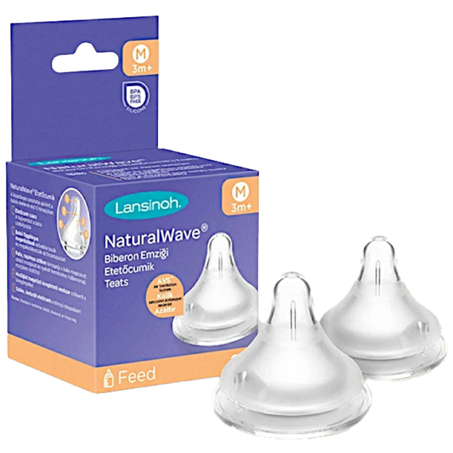 Lansinoh Natural Wave Biberon Emziği - Orta Akış 2 Adet - 1