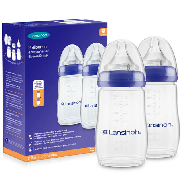 Lansinoh Natural Wave Biberon Seti 2x240ml - 1