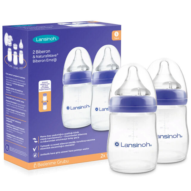 Lansinoh Wawe Biberon 160ml 2'li - 1